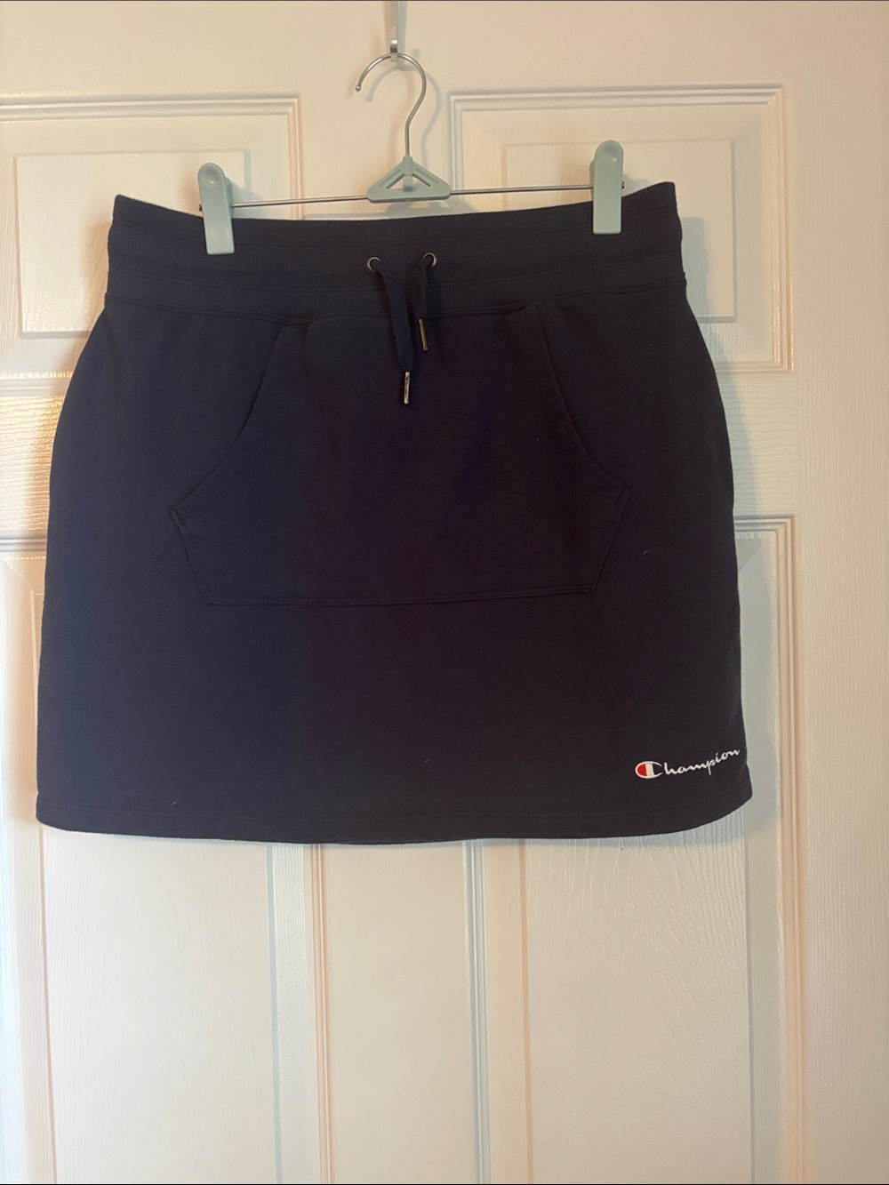 Champion Navy Drawstring Sweat Mini Skirt with Pocket